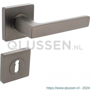Intersteel 1713 deurkruk Hera op vierkante rozet met nokken 55x55x10 mm en sleutelplaatje antraciet-grijs 0029.171303