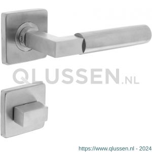 Intersteel Essentials 0378 deurkruk 0378 Bau-stil op rozet vierkant staal met 7 mm nok met WC 8 mm RVS 0035.037810