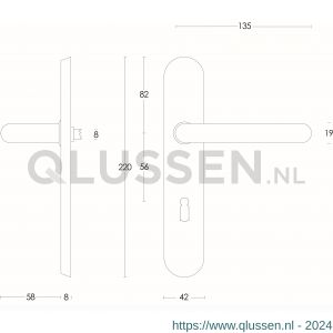 Intersteel Essentials 0576 deurkruk Rond diameter 19 mm verdekt sleutelgat 56 mm RVS 0035.057624