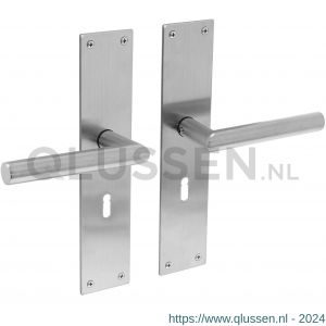 Intersteel Essentials 0583 deurkruk recht Hoek 90 graden met schild 250x55x2 mm sleutelgat 56 mm RVS 0035.058324