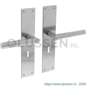 Intersteel Essentials 0583 deurkruk recht Hoek 90 graden met schild 250x55x2 mm sleutelgat 56 mm RVS 0035.058324