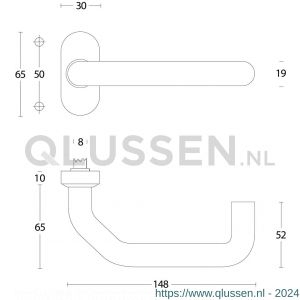 Intersteel Living 0602 deurkruk Verkropt op rozet ovaal met veer RVS 0035.060202