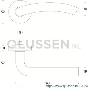 Intersteel Living 0616 deurkruk Lisa op rozet met ring met veer RVS 0035.061602