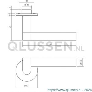 Intersteel Exclusives 0732 deurkruk Munnikhof Dock Black met ronde rozet diameter 52x5 mm geveerd RVS 0035.073202V