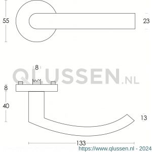 Intersteel Living 0906 deurkruk Blok op kunststof rozet met sleutelgat plaatje RVS 0035.090603