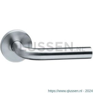 Intersteel Living 1010 deurkruk recht op rond ozet met profielcilindergat plaatje RVS 0035.101005