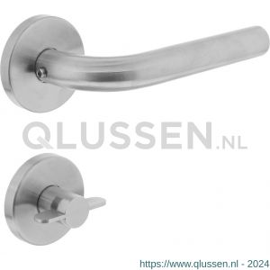 Intersteel Living 1010 deurkruk recht op rond rozet met WC 8 mm RVS 0035.101010