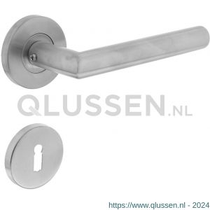 Intersteel Living 1012 deurkruk Hoek 90 graden op rozet met sleutelgat plaatje neutraal RVS 0035.101203