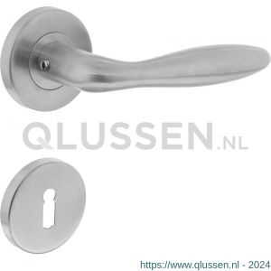 Intersteel Living 1013 deurkruk Jupiter op rond rozet met sleutelgat plaatje RVS 0035.101303