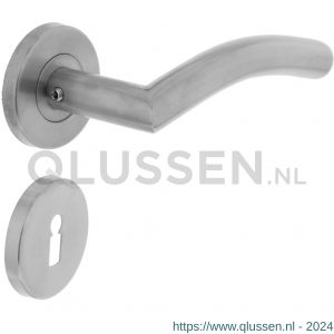 Intersteel Living 1016 deurkruk Lisa-Hoek 90 graden op rozet met sleutelgat plaatje RVS 0035.101603