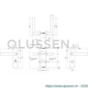 Intersteel Essentials 1225 deurkruk Hoek 90 graden basic op ovaal schild verdekt 170x40 mm WC 63/8 mm RVS geborsteld 0035.122565