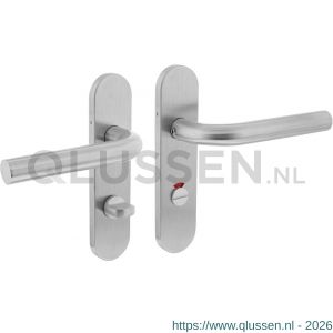 Intersteel Essentials 1226 deurkruk Recht basic op ovaal schild verdekt 170x40 mm WC 63/8 mm RVS geborsteld 0035.122665