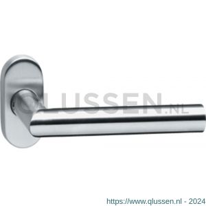 Intersteel Living 1235 gatdeel deurkruk Hoek 90 graden op rozet ovaal staal dubbel geveerd RVS 0035.123502A