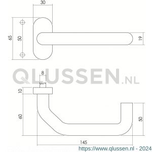 Intersteel Essentials 1236 deurkruk verkropt op rozet ovaal staal dubbel geveerd RVS met PC 0035.123605