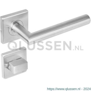 Intersteel Living 1242 deurkruk rechte Hoek 90 graden op rozet vierkant met WC 8 mm RVS 0035.124210