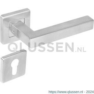 Intersteel Living 1249 deurkruk Vierkant op rozet vierkant met profielcilindergat plaatje RVS 0035.124905