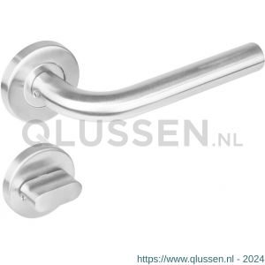 Intersteel Living 1270 deurkruk Recht op rond rozet staal met 7 mm nok met WC 8 mm RVS 0035.127010