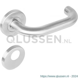 Intersteel 1271 deurkruk Rond op rond rozet staal met 7 mm nok met RC plaatje RVS 0035.127106