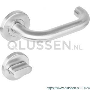 Intersteel 1271 deurkruk Rond op rond rozet staal met 7 mm nok met WC 7 mm RVS 0035.127109