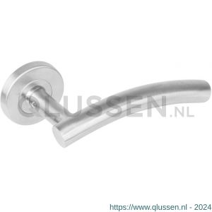 Intersteel Essentials 1274 deurkruk Gebogen op geveerde stalen rozet met nokken diameter 53x8 mm RVS EN 1906/4 0035.127402