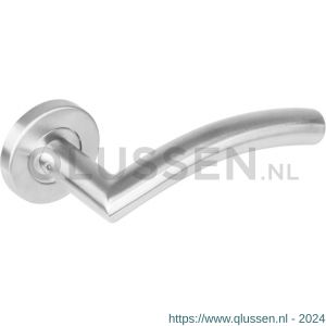 Intersteel Essentials 1276 deurkruk Lisa 90 graden op geveerde stalen rozet met nokken diameter 53x8 mm RVS EN 1906/4 0035.127602