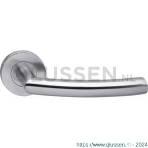 Intersteel Living 1277 gatdeel deurkruk rechts half rond 90 graden op rond rozet staal met 7 mm nok RVS 0035.127702A