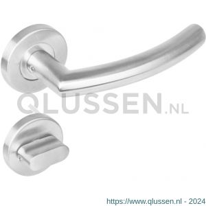 Intersteel Living 1277 deurkruk half rond 90 graden op rond rozet staal met 7 mm nok met WC 8 mm RVS 0035.127710