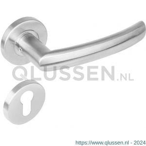 Intersteel Living 1278 deurkruk Blok op rond rozet staal met 7 mm nok met profielcilindergat plaatje RVS 0035.127805