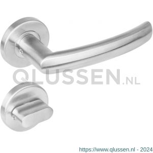 Intersteel Living 1278 deurkruk Blok op rond rozet staal met 7 mm nok met WC 8 mm RVS 0035.127810