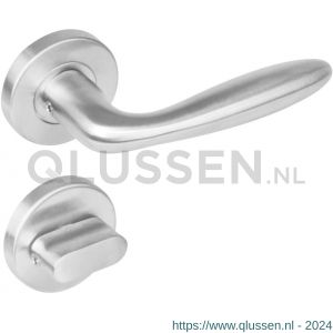 Intersteel Living 1281 deurkruk Jupiter op rond rozet staal met 7 mm nok met WC 8 mm RVS 0035.128110