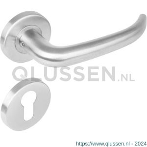 Intersteel Living 1282 deurkruk Sabel op rond rozet staal met 7 mm nok met profielcilindergat plaatje RVS 0035.128205