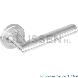 Intersteel Essentials 1283 deurkruk Girona op geveerde stalen rozet met nokken diameter 53x8 mm RVS EN 1906/4 0035.128302