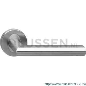 Intersteel Living 1283 gatdeel deurkruk rechts Girona op rond rozet staal met 7 mm nok RVS 0035.128302A