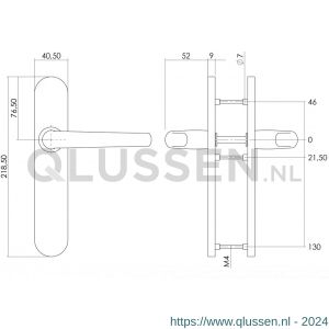 Intersteel Essentials 1294 deurkruk Sabel op verdekt schild blind met nokken 7 mm RVS EN 1906/4 0035.129411