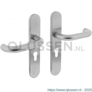 Intersteel Living 1295 deurkruk 1295 Rond op verdekt schild profielcilindergat 55 mm met nokken 7 mm RVS EN 1906/4 klein krukgat 0035.129529