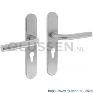 Intersteel Essentials 1296 deurkruk 1296 Recht op verdekt schild profielcilindergat 55 mm met nokken 7 mm RVS EN 1906/4 klein krukgat 0035.129629