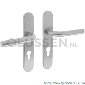 Intersteel Living 1296 deurkruk 1296 Recht op verdekt schild profielcilindergat 72 mm met nokken 7 mm RVS EN 1906/4 klein krukgat 0035.129636