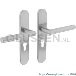 Intersteel Living 1297 deurkruk 1297 Hoek 90 graden op verdekt schild profielcilindergat 55 mm met nokken 7 mm RVS EN 1906/4 klein krukgat 0035.129729