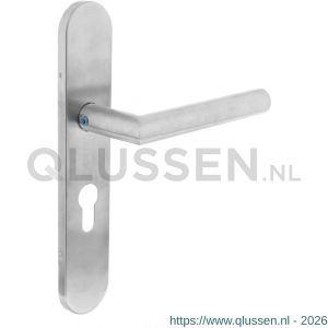 Intersteel 1297 gatdeel deurkruk rechts Hoek 90 graden op verdekt schild profielcilindergat 55 mm met nokken 7 mm RVS EN 1906/4 klein krukgat 0035.129729A