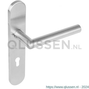 Intersteel 1297 gatdeel deurkruk links Hoek 90 graden op verdekt schild profielcilindergat 72 mm met nokken 7 mm RVS EN 1906/4 klein krukgat 0035.129736B