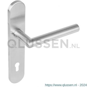 Intersteel Living 1297 deurkruk 1297 Hoek 90 graden op verdekt schild profielcilindergat 92 mm met nokken 7 mm RVS EN 1906/4 klein krukgat 0035.129749