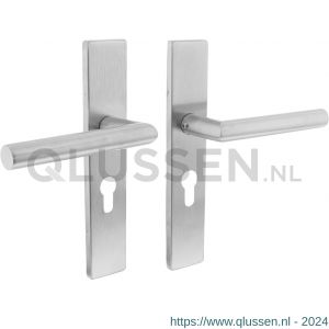 Intersteel Essentials 1307 deurkruk Hoek 90 graden op verdekt schild rechthoek profielcilindergat 55 mm met nokken 7 mm RVS EN 1906/4 klein krukgat 0035.130729