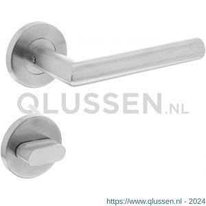 Intersteel Essentials 1317 deurkruk recht Hoek 90 graden op rond rozet 55 mm plus 7 mm nokken met WC 8 mm RVS EN 1906/4 0035.131710