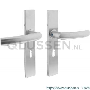 Intersteel Essentials 1327 deurkruk Blok op verdekt schild rechthoek sleutelgat 56 mm met nokken 7 mm RVS EN 1906/4 0035.132724