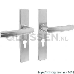 Intersteel Essentials 1327 deurkruk Blok op verdekt schild rechthoek profielcilinder 55 mm met nokken 7 mm RVS EN 1906/4 0035.132729