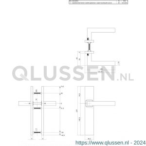 Intersteel Essentials 1337 deurkruk Vierkant op verdekt schild rechthoek blind met nokken 7 mm RVS EN 1906/4 0035.133711