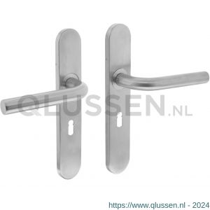 Intersteel Essentials 1396 deurkruk recht op verdekt schild sleutelgat 56 mm met nokken 7 mm EN 1906 groot krukgat 0035.139624