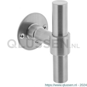 Intersteel Essentials 1671 gatdeel deurkruk T-model recht met ronde platte rozet 50x2 mm RVS geborsteld 0035.167102A