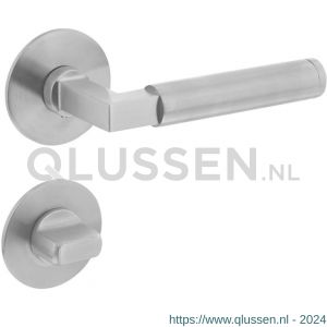 Intersteel Essentials 1839 deurkruk Baustil vastdraaibaar geveerd op ronde magneet rozet met WC 7 mm RVS 0035.183909