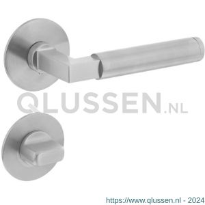 Intersteel Essentials 1839 deurkruk Baustil vastdraaibaar geveerd op ronde magneet rozet met WC 8 mm RVS 0035.183910